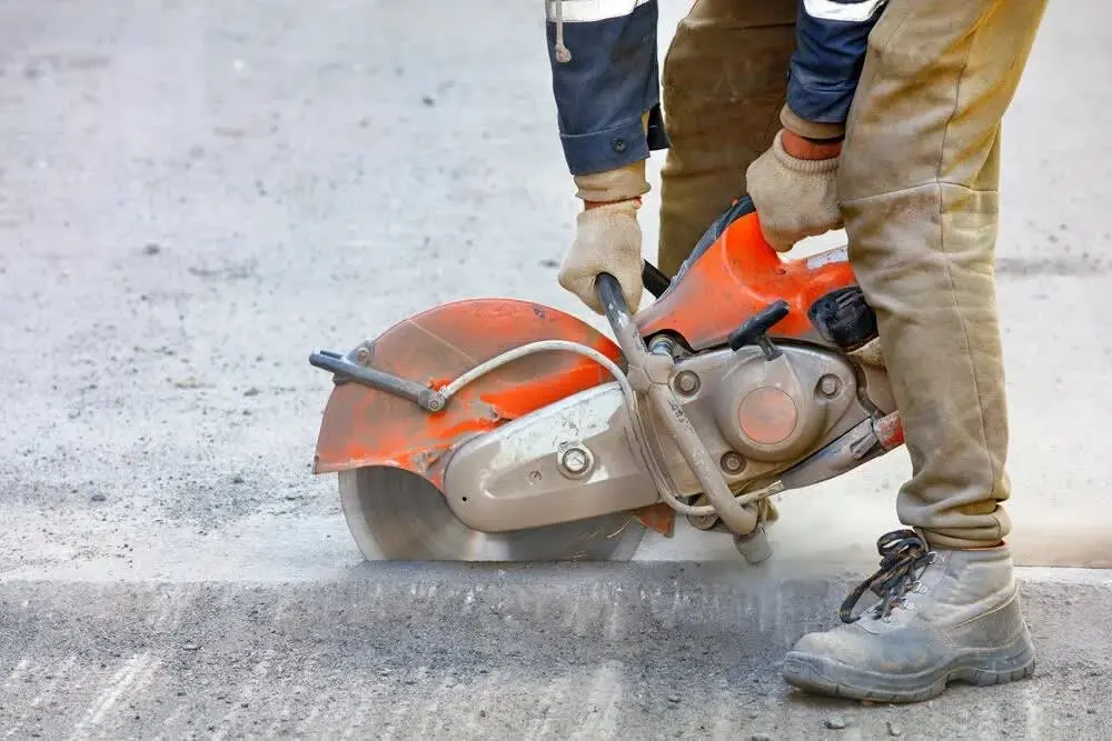 Concrete slab cutting service with professional saw equipment
