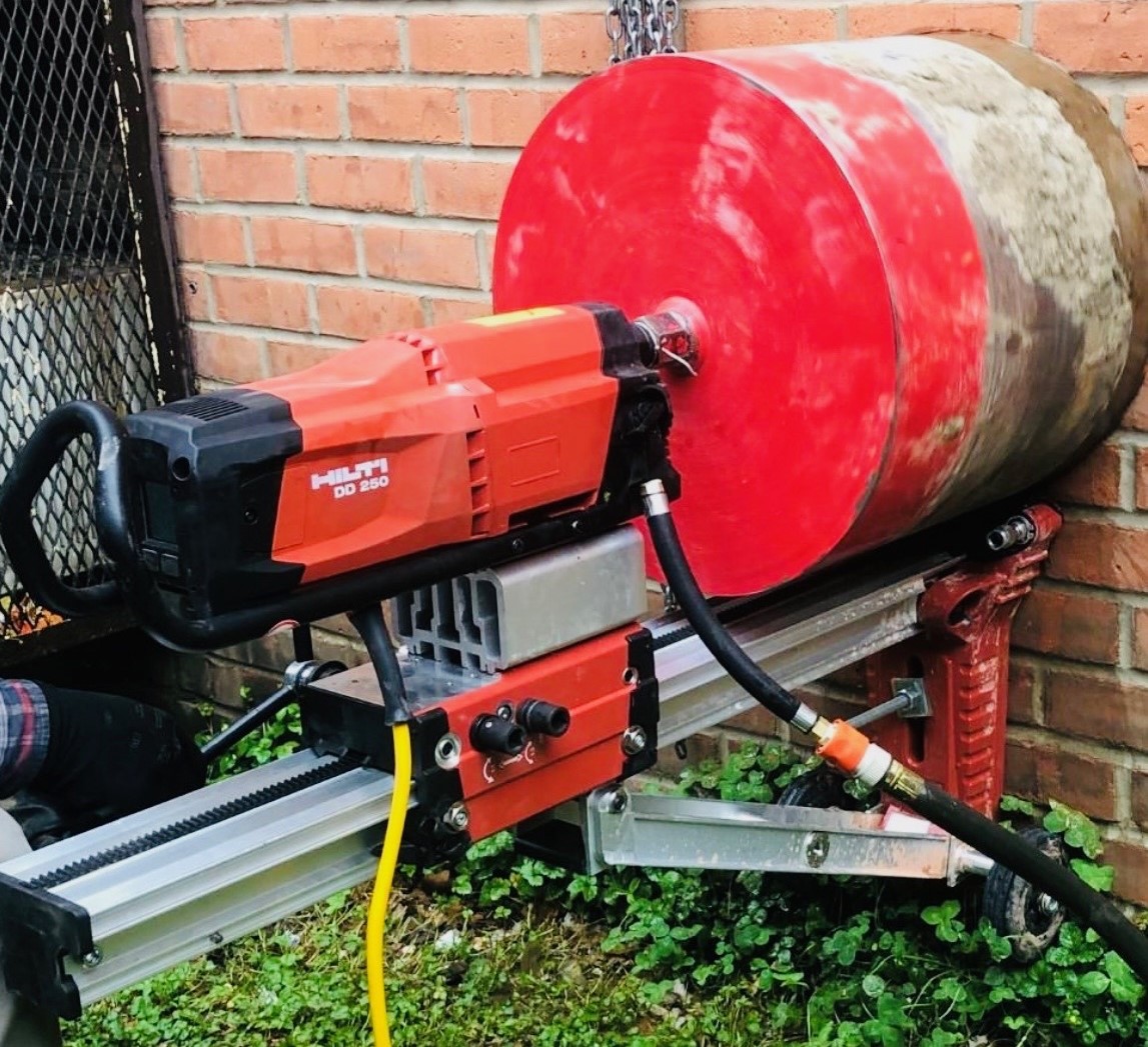Core drilling service for plumbing, electrical, and HVAC concrete openings